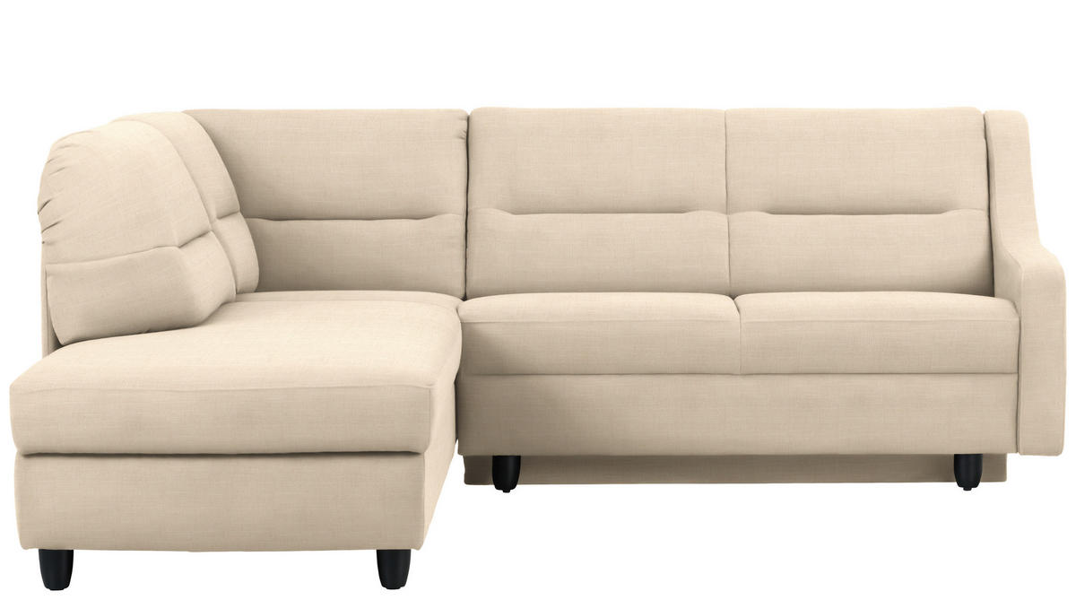 ECKSOFA in Chenille Creme  208/226 cm  - Creme/Schwarz, KONVENTIONELL, Textil (208/226cm) - Sedda