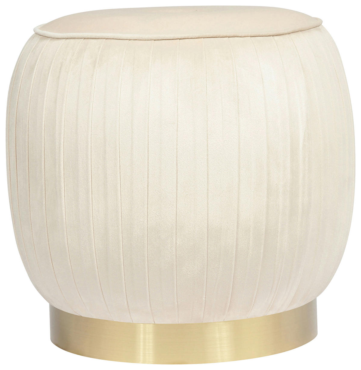 HOCKER Samt Creme  - Goldfarben/Creme, Design, Textil/Metall (43/42cm) - Kayoom