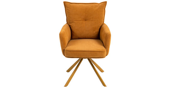 ARMLEHNSTUHL in Feincord - Orange, Design, Textil/Metall (61/95/67cm) - Novel