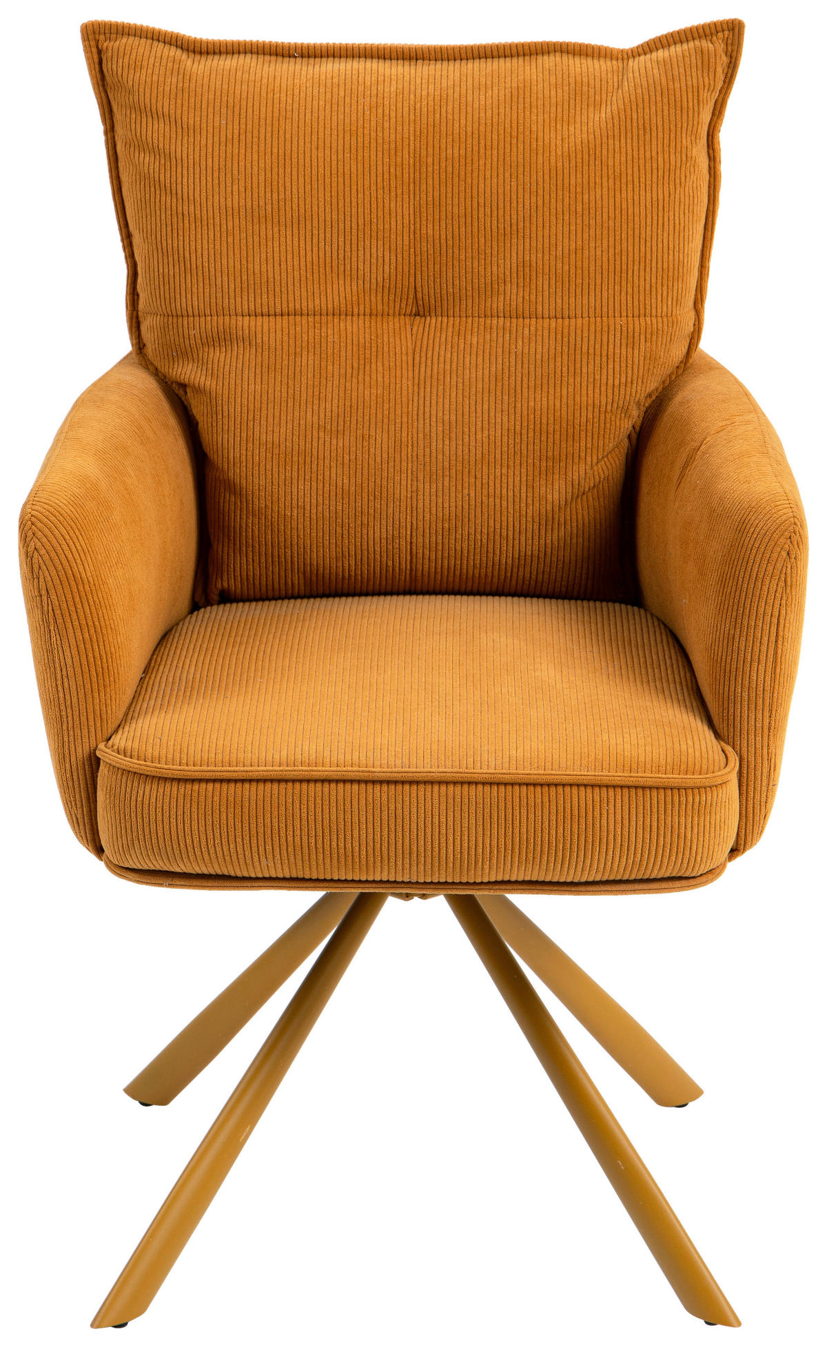 ARMLEHNSTUHL  in Feincord  - Orange, Design, Textil/Metall (61/95/67cm) - Novel