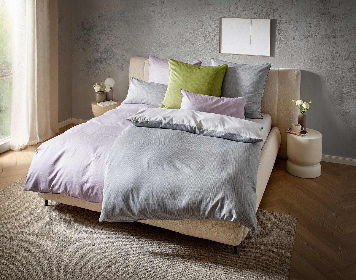 WENDEBETTWÄSCHE Satin 135/200 cm  - Silberfarben, Textil (135/200cm) - Bio:Vio