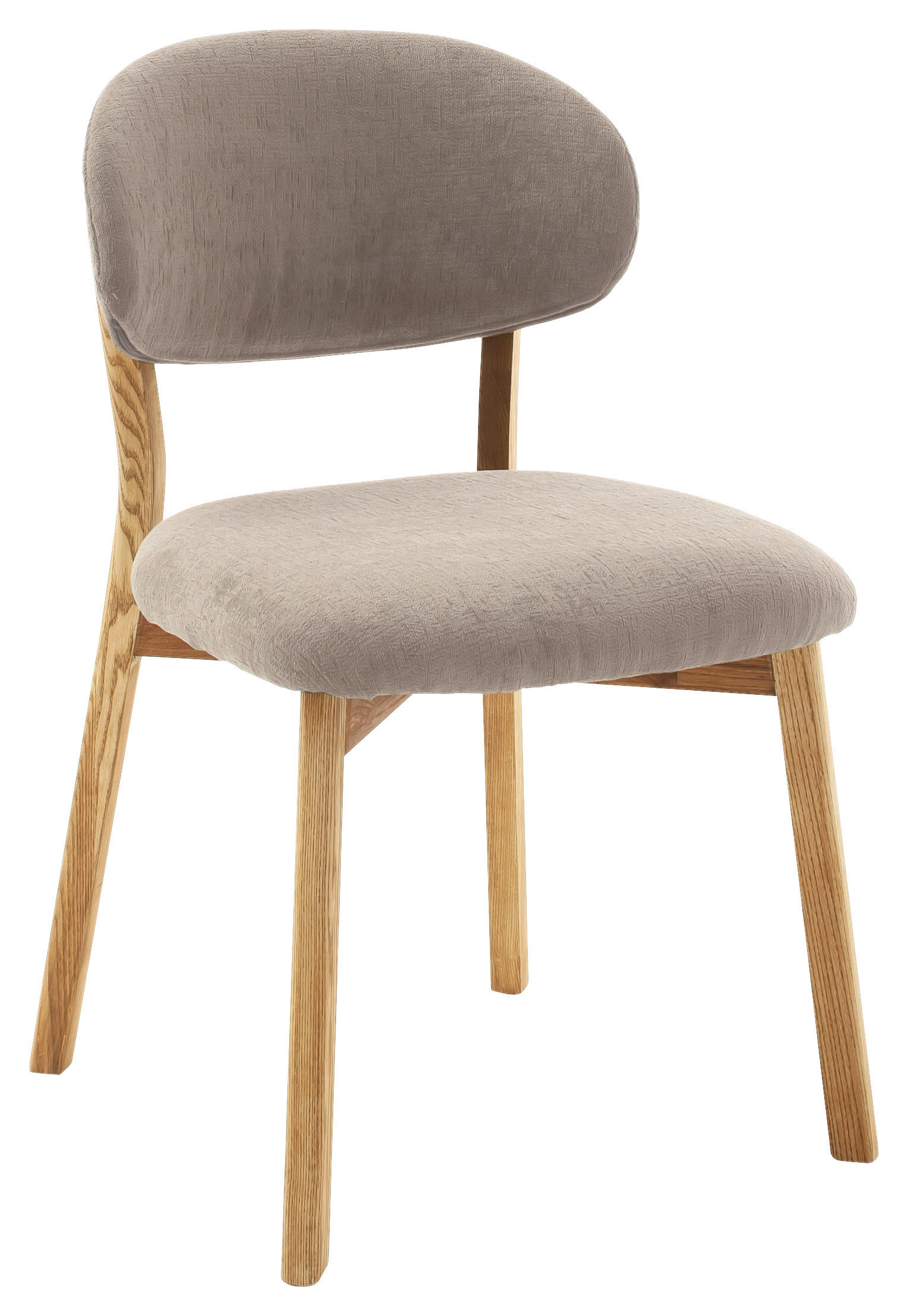 STUHL in Holz, Textil Taupe, Wildeiche  - Taupe/Wildeiche, KONVENTIONELL, Holz/Textil (50/82/57cm) - Venda