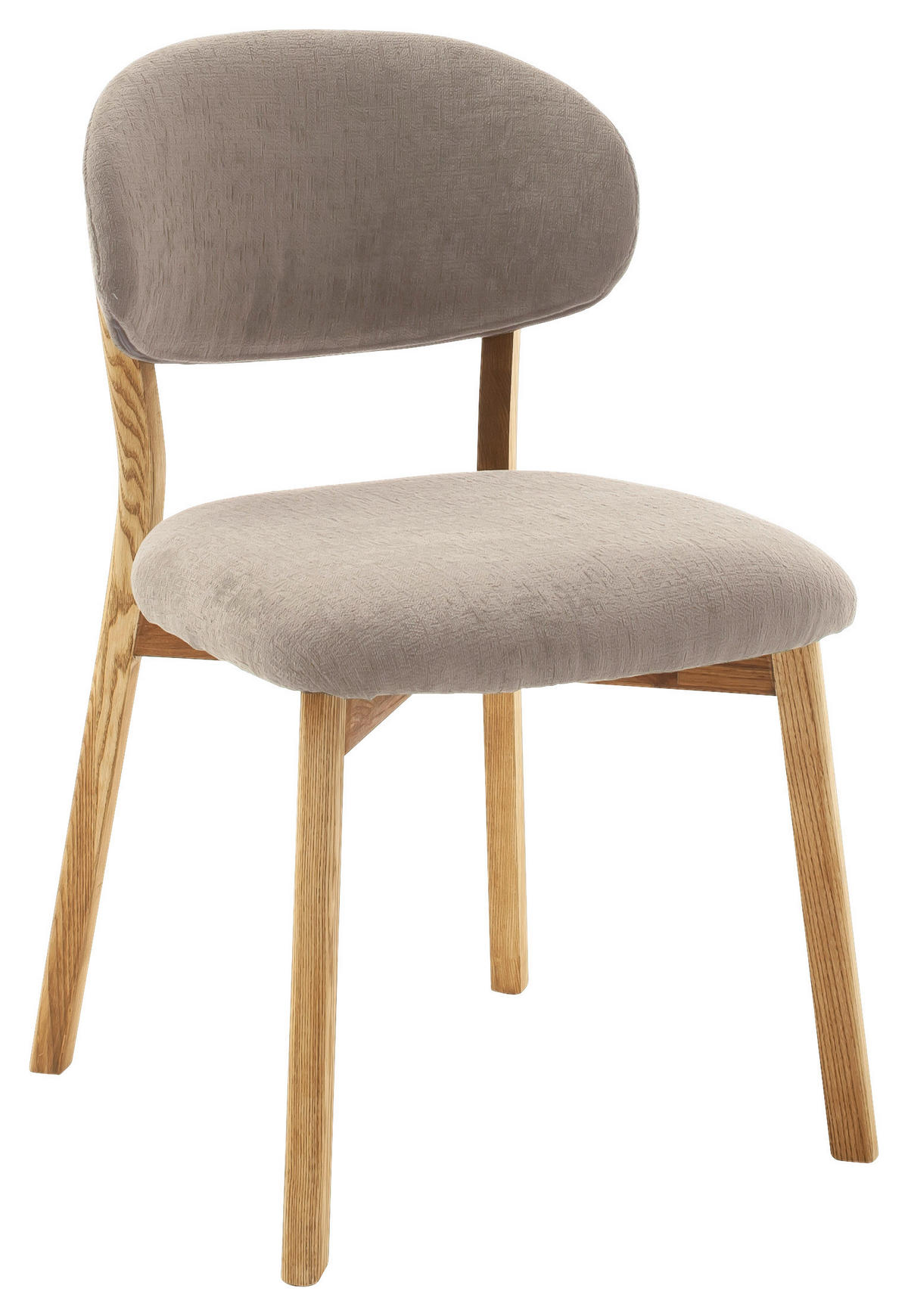 STUHL in Holz, Textil Taupe, Wildeiche  - Taupe/Wildeiche, KONVENTIONELL, Holz/Textil (50/82/57cm) - Venda