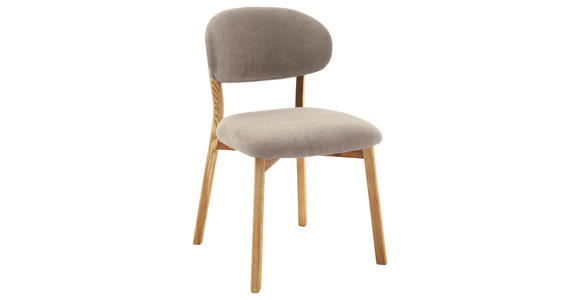 STUHL in Holz, Textil Taupe, Wildeiche  - Taupe/Wildeiche, KONVENTIONELL, Holz/Textil (50/82/57cm) - Venda