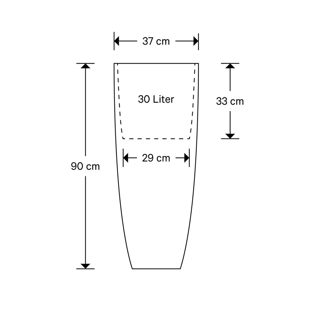 BODENVASE  - Creme, Design, Kunststoff (37/90/37cm) - Joop!