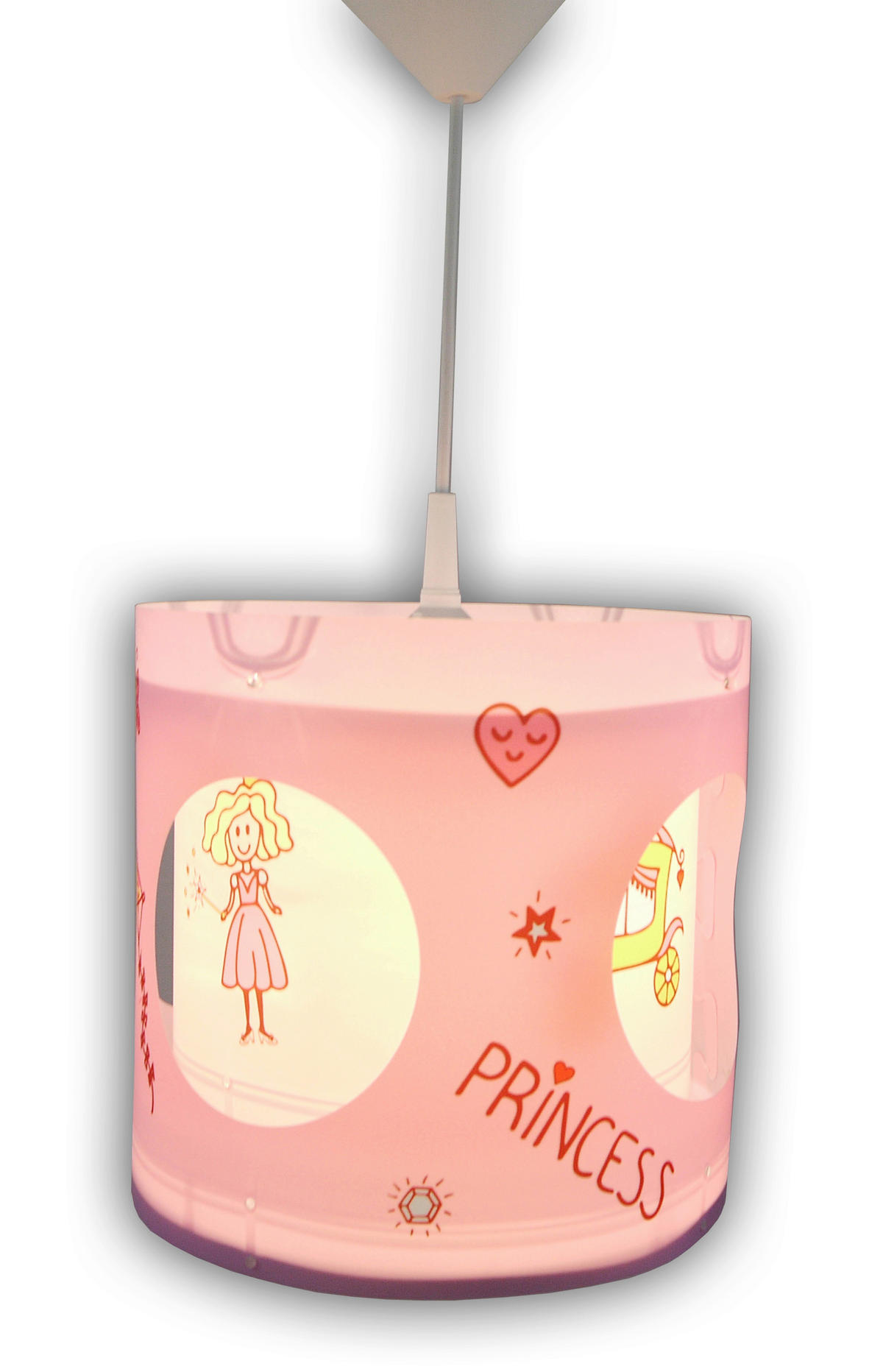 KINDERHÄNGELEUCHTE Prinzessin 25/27 cm  - Multicolor/Rosa, Trend, Kunststoff (25/27cm)