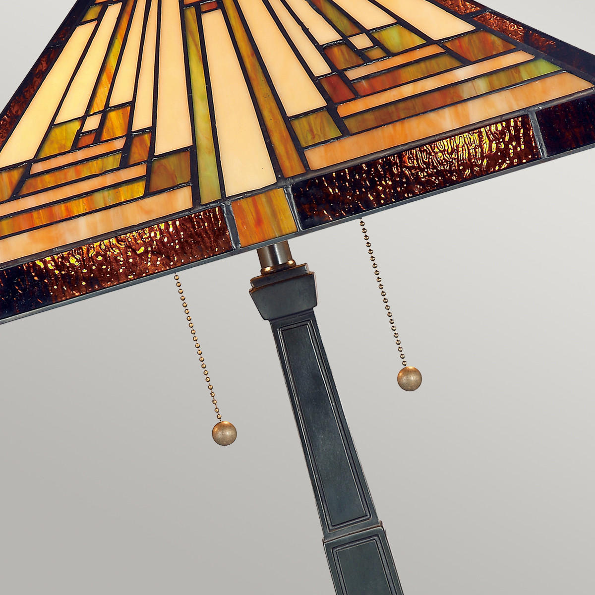 TISCHLEUCHTE Elstead Stephen 40.6/58.4/40.6 cm   - Bronzefarben, KONVENTIONELL, Glas/Metall (40.6/58.4/40.6cm)