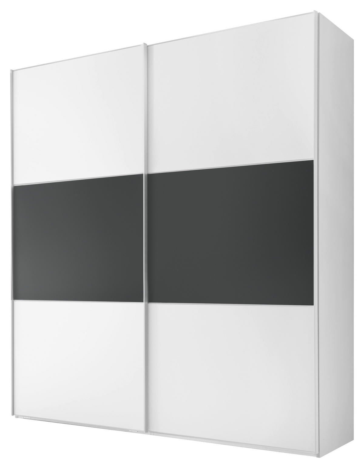 SCHWEBETÜRENSCHRANK in Anthrazit, Weiss  - Weiss/Anthrazit, Design, Holzwerkstoff (188/222/68cm) - MID.YOU