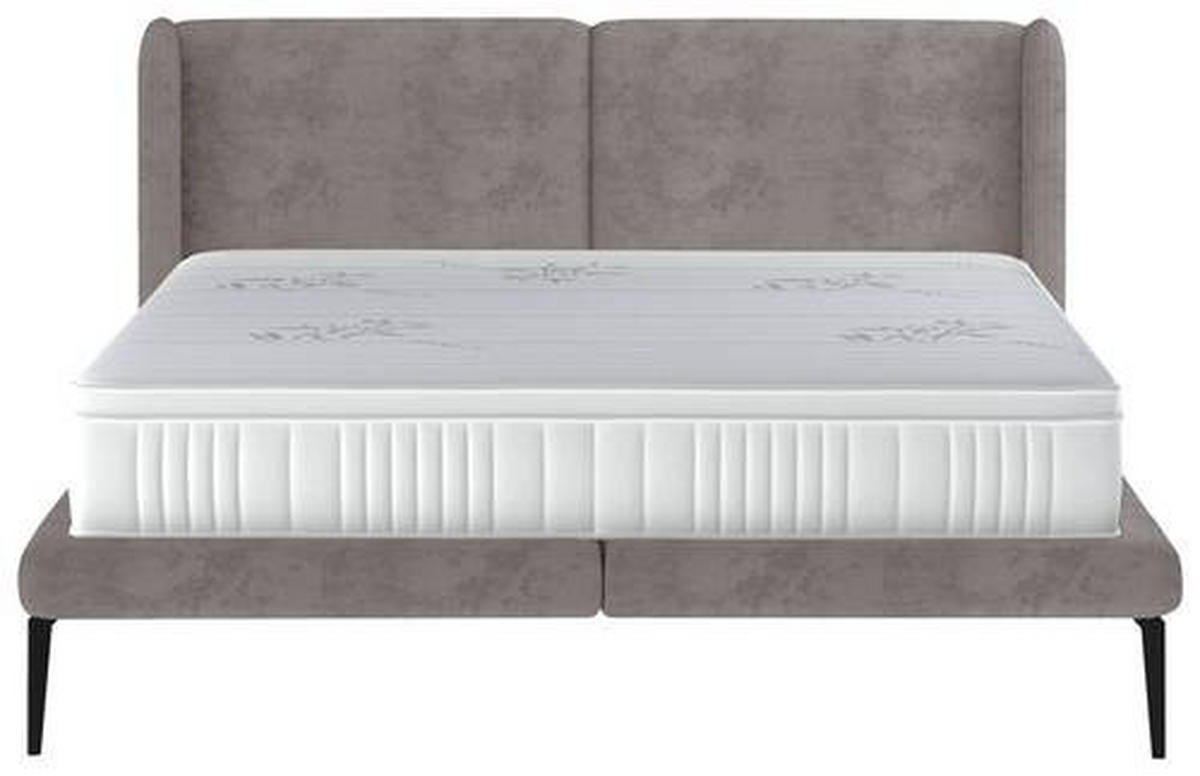 KÁRPITOZOTT ÁGY 180/200 cm  sötétszürke  - fekete/sötétszürke, Modern, textil/fém (180/200cm) - Livetastic