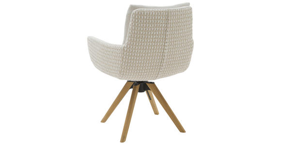 ARMLEHNSTUHL  Beinauswahl, Sitzfläche 360° drehbar, Stoff-/Lederauswahl Flachgewebe  Beige  - Beige, Design, Holz/Textil (62/90/68cm) - Valnatura