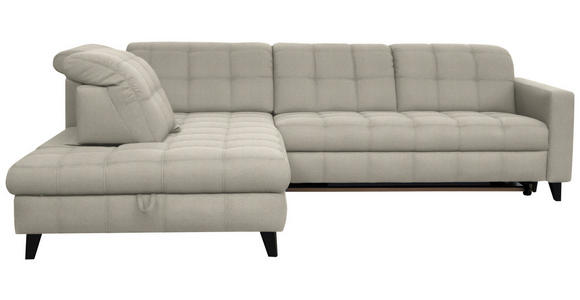 ECKSOFA in Webstoff Ecru 216/297 cm - Ecru/Schwarz, Design, Holz/Textil (216/297cm) - Xora