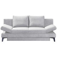 SCHLAFSOFA Cord Hellgrau  inkl. Bettkasten, Schlaffunktion, Armteilverstellung  - Hellgrau/Schwarz, Design, Textil/Metall (200/85/90cm) - Novel
