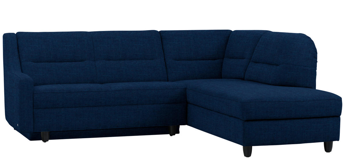 ECKSOFA in Chenille Dunkelblau  226/208 cm  - Schwarz/Dunkelblau, KONVENTIONELL, Textil (226/208cm) - Sedda