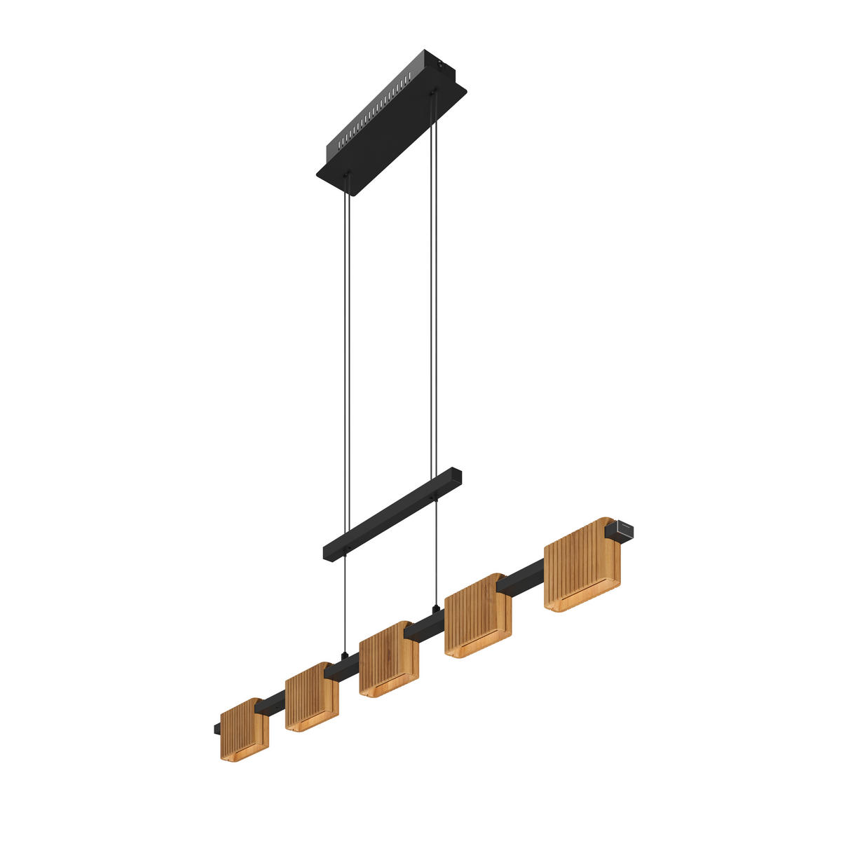 LED-HÄNGELEUCHTE 100/10/150 cm  - Schwarz, Natur, Holz/Metall (100/10/150cm) - Waldwelt