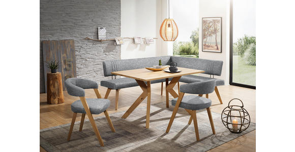 ECKBANK 170/160 cm in Hellgrau, Wildeiche - Wildeiche/Eichefarben, Design, Holz/Textil (170/160cm) - Venda