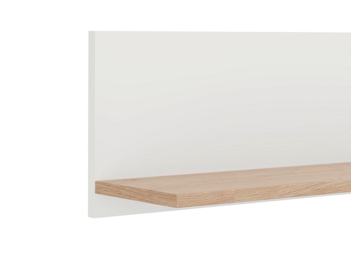 POLICA ZIDNA bijela, hrast Artisan  drvni materijal  - bijela/hrast Artisan, Basics, drvni materijal (137,5/19,5/24cm)