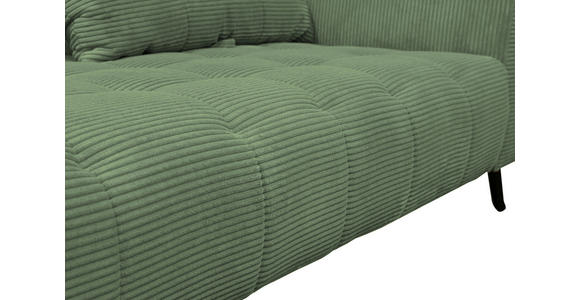 BIGSOFA  in Cord Salbeigrün  - Salbeigrün/Schwarz, KONVENTIONELL, Textil/Metall (246/100/116cm) - Carryhome