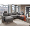 WOHNLANDSCHAFT Chenille Dunkelgrau  - Dunkelgrau/Schwarz, Modern, Holz/Textil (153/305/200cm) - Livetastic