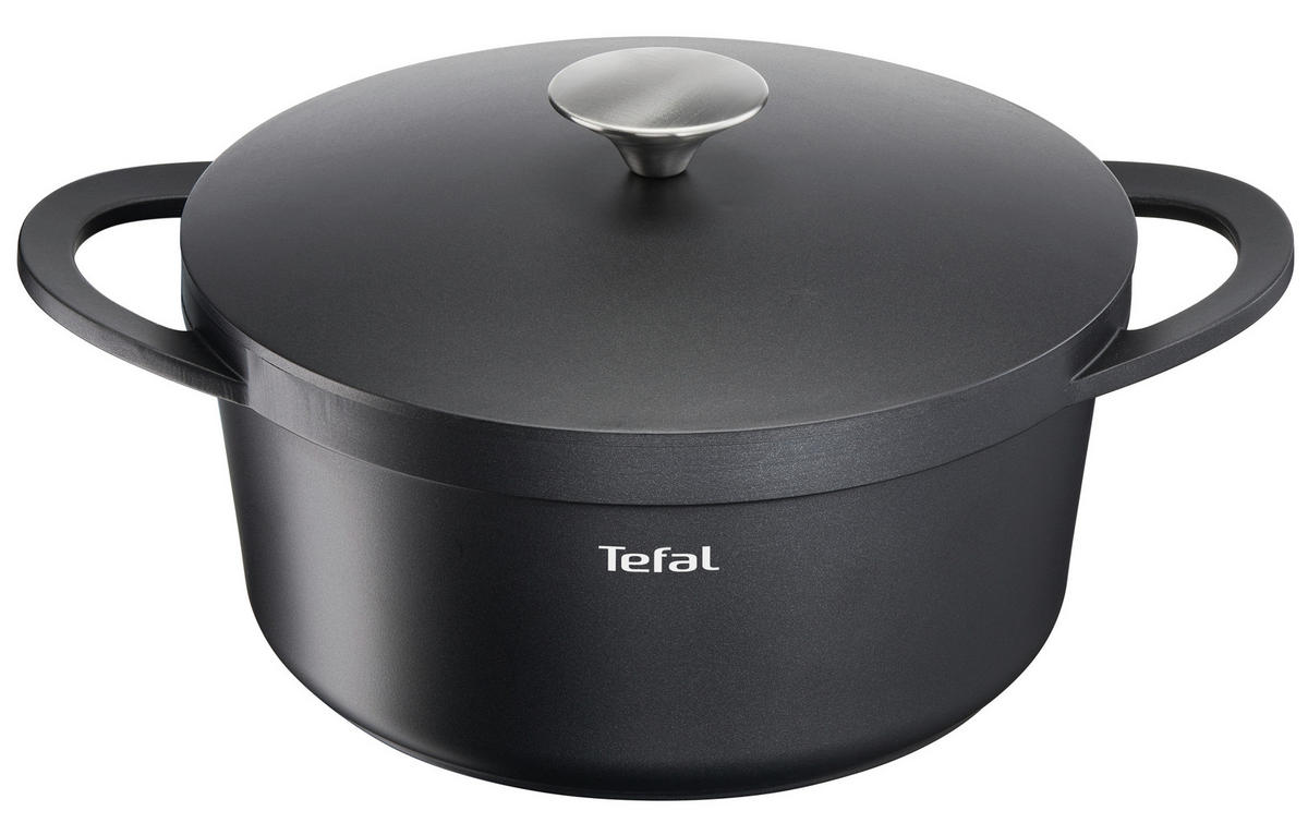 KOCHTOPF TRATTORIA 6,7 L  - Edelstahlfarben/Schwarz, Basics, Metall (34,5/30/14,5cm) - Tefal
