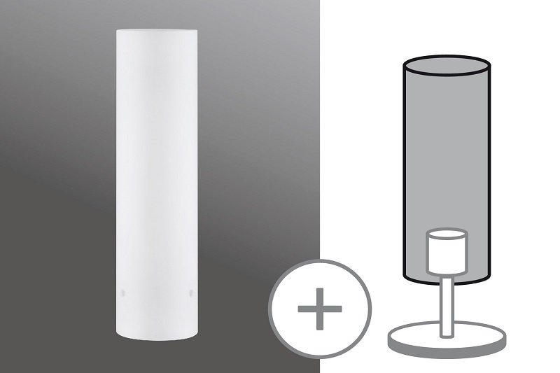 SCHIENENSYSTEM-LEUCHTENSCHIRM - Weiß, Design, Glas (7,5/28cm) - Paulmann