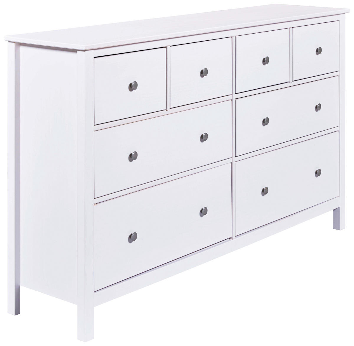 KOMODA, bela  - srebrne barve/bela, Design, kovina/les (160/96/40cm) - Livetastic