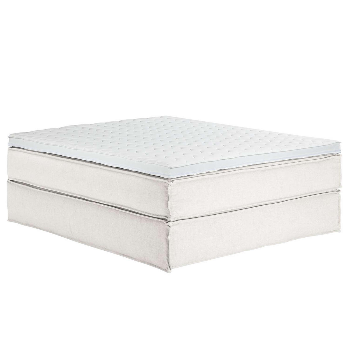 BOXSPRINGBETT 160/200 cm  in Creme  - Creme/Schwarz, Design, Textil (160/200cm) - home24