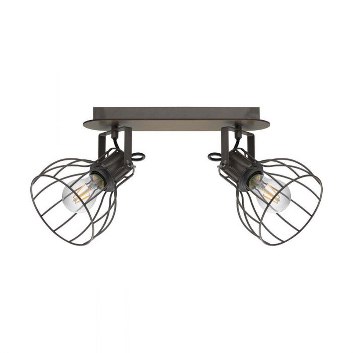 BODOVÉ SVÍTIDLO, 40 W/E27, 9/33,5 cm - barvy stříbra/hnědá, Design, kov/dřevo (9/33,5cm)