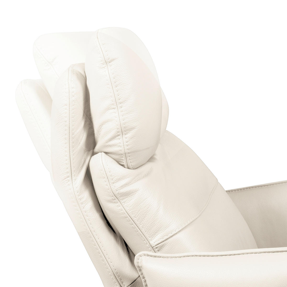 RELAXSESSEL in Leder Weiß  - Schwarz/Weiß, Design, Leder/Metall (77/107/88cm) - Livetastic