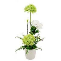 KUNSTBLUME  - Weiß/Grün, Basics, Kunststoff/Textil (18/48cm)