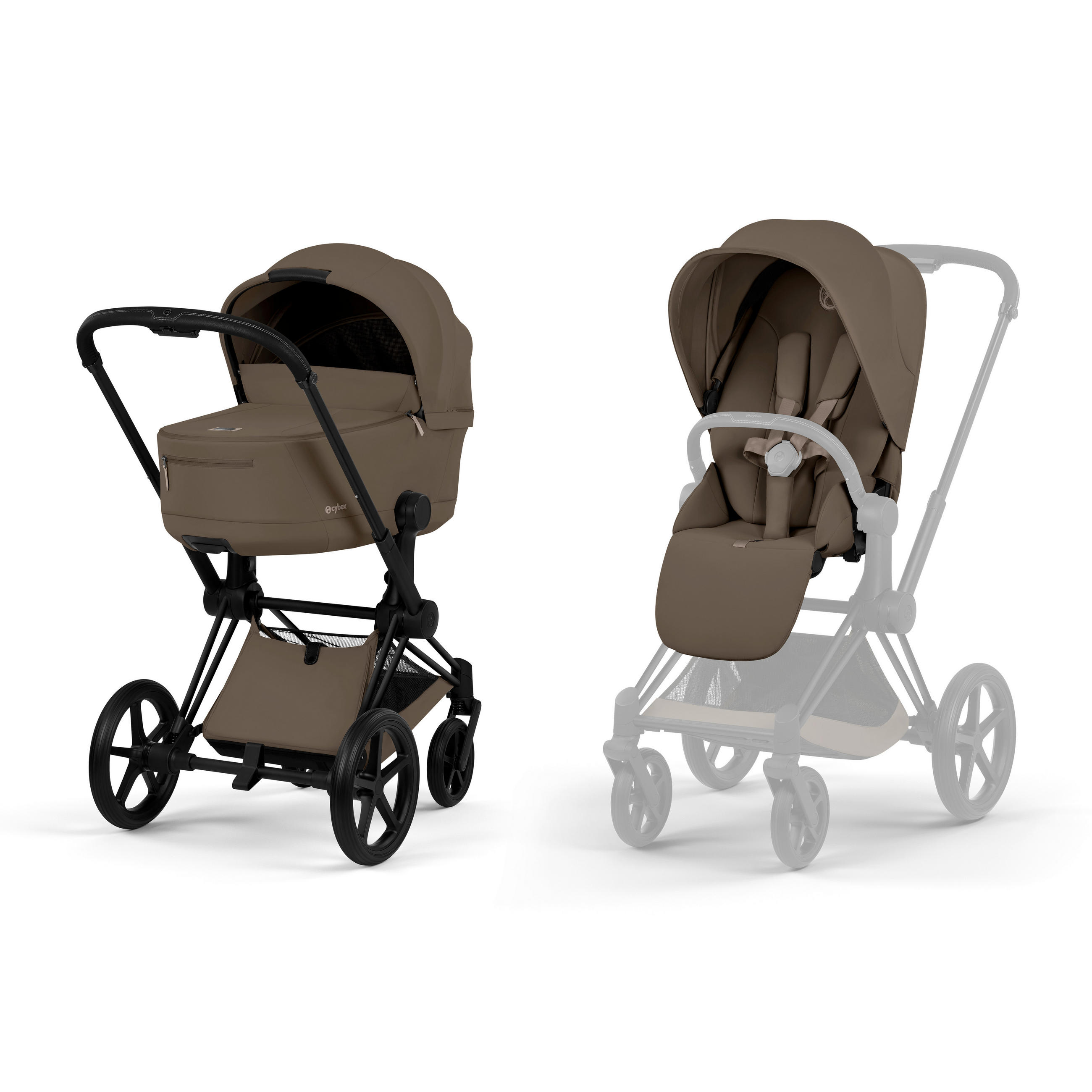KOMBIKINDERWAGEN PRIAM Comfort  - Schwarz/Braun, Basics, Kunststoff/Textil (92/60/109cm) - cybex PLATINUM
