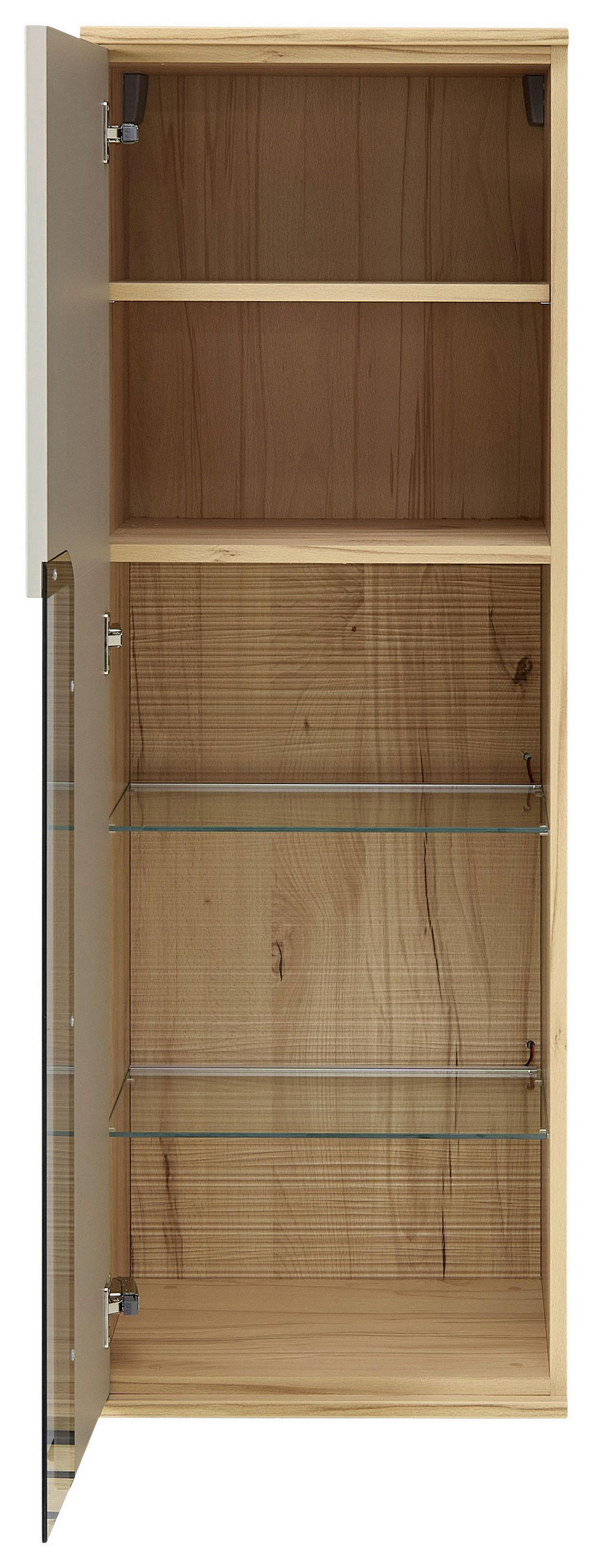 HÄNGEELEMENT Grau, Eichefarben  45/129/40 cm  - Eichefarben/Schwarz, KONVENTIONELL, Glas/Holzwerkstoff (45/129/40cm) - Venda
