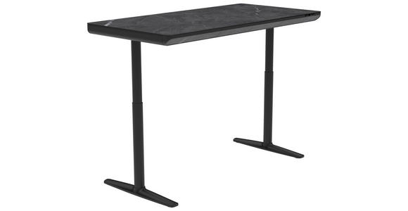 SCHREIBTISCH 160/80/73/118 cm in Schwarz, Dunkelgrau - Dunkelgrau/Schwarz, Design, Holzwerkstoff/Kunststoff (160/80/73/118cm) - Novel