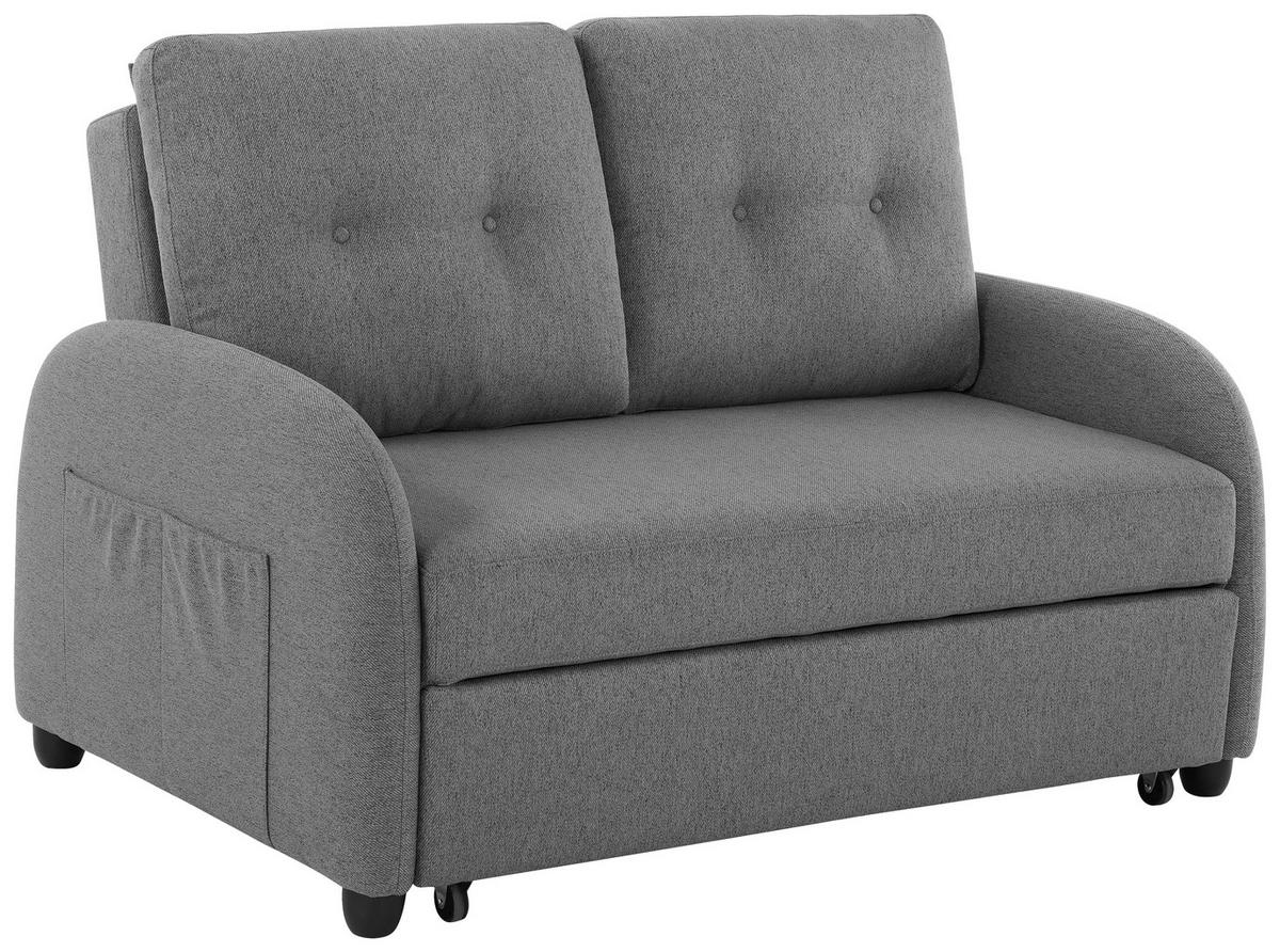 SCHLAFSOFA in Textil Dunkelgrau  - Dunkelgrau/Schwarz, Design, Kunststoff/Textil (140/94/95cm) - Livetastic
