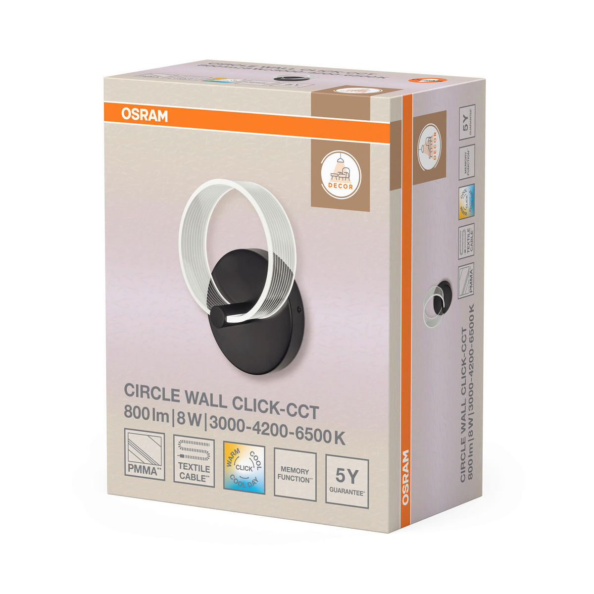 LED-WANDLEUCHTE 16/9.5/22.5 cm   - Schwarz, Design, Kunststoff (16/9.5/22.5cm) - Osram