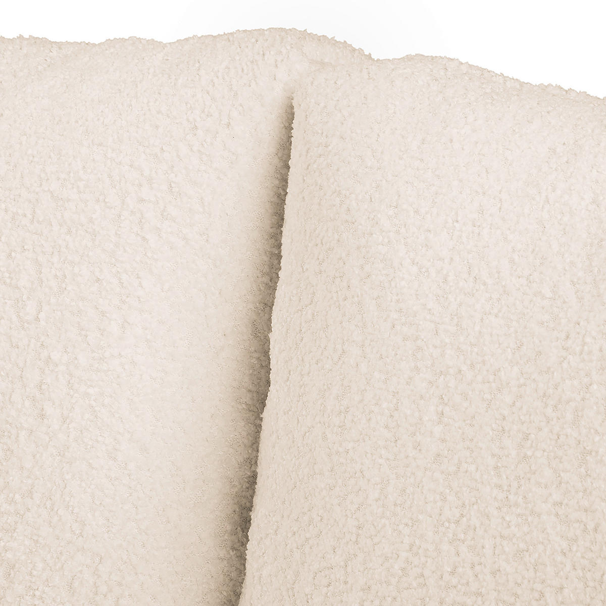 ECKSOFA Bouclé Weiss  - Weiss/Naturfarben, Design, Holz/Textil (161/231cm) - Livetastic