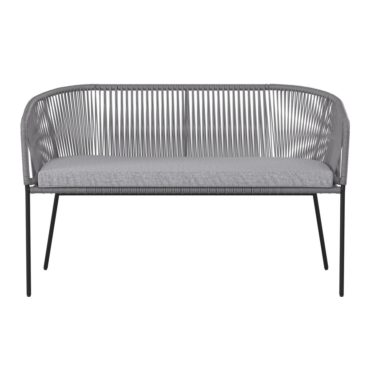 GARTENSET   - Schwarz/Grau, Modern, Textil/Metall (90/50/38cm) - Ambia Garden