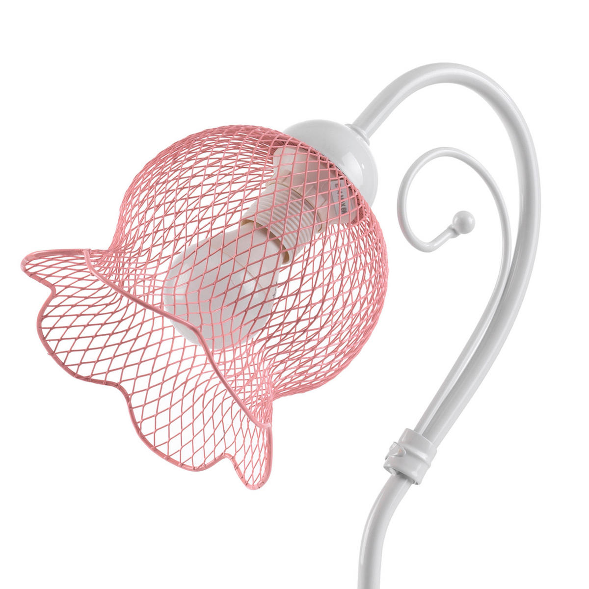 DETSKÁ STOLNÁ LAMPA, 25/30 cm  - pink/biela, Konventionell, kov (25/30cm)