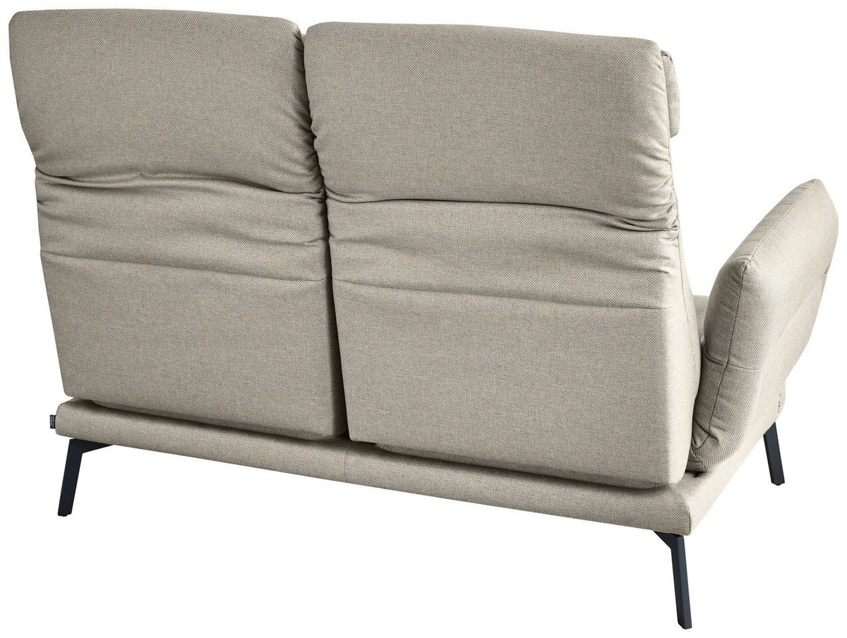 2-SITZER-SOFA Flachgewebe Sandfarben  - Sandfarben/Schwarz, Design, Textil/Metall (178-226/83-113/96-177cm) - Dieter Knoll