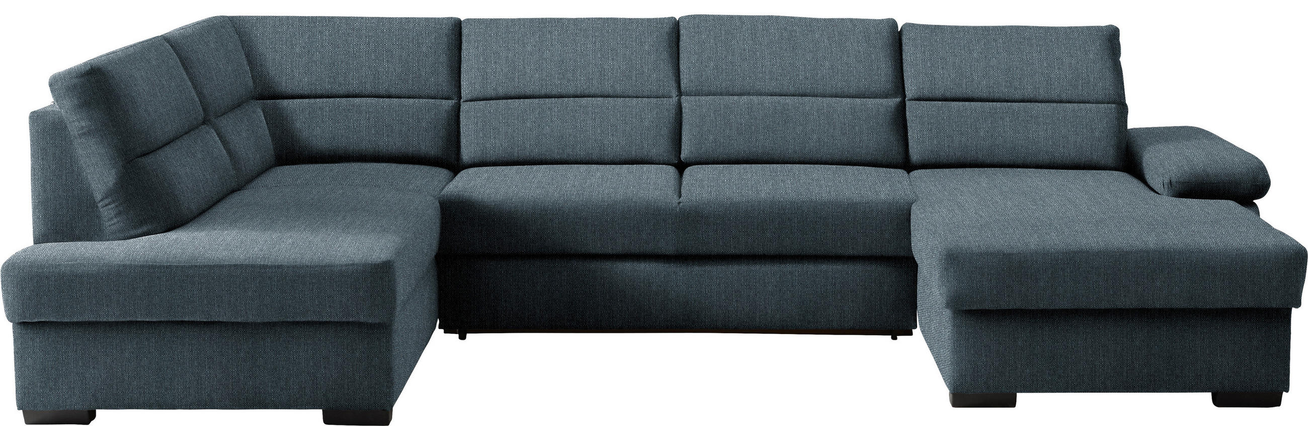 WOHNLANDSCHAFT in Webstoff Blau  - Blau/Dunkelbraun, KONVENTIONELL, Kunststoff/Textil (183/319/166cm) - Cantus