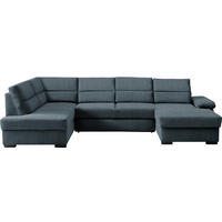 WOHNLANDSCHAFT in Webstoff Blau  - Blau/Dunkelbraun, Konventionell, Kunststoff/Textil (183/319/166cm) - Cantus