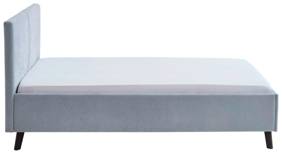 POLSTERBETT 140/200 cm  in Hellblau  - Schwarz/Hellblau, Basics, Holz/Textil (140/200cm) - Boxxx