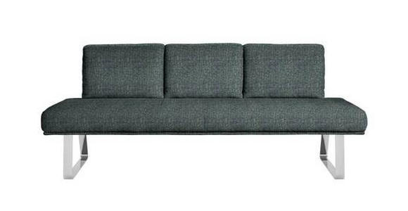 SITZBANK 209/92/78 cm in Türkis, Chromfarben - Türkis/Chromfarben, Design, Textil/Metall (209/92/78cm) - Dieter Knoll