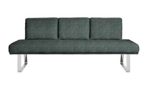 SITZBANK 209/92/78 cm  in Türkis, Chromfarben  - Türkis/Chromfarben, Design, Textil/Metall (209/92/78cm) - Dieter Knoll