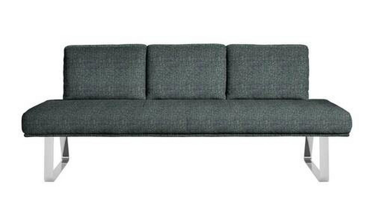 SITZBANK 209/92/78 cm  in Türkis, Chromfarben  - Türkis/Chromfarben, Design, Textil/Metall (209/92/78cm) - Dieter Knoll