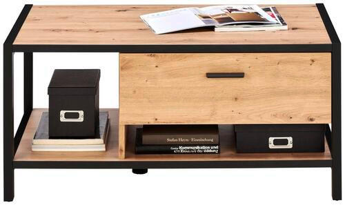 COUCHTISCH rechteckig Anthrazit, Eichefarben 92/55/44 cm - Eichefarben/Anthrazit, Design, Metall (92/55/44cm) - Carryhome