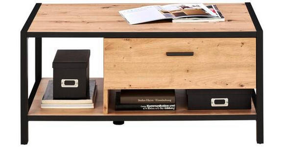 COUCHTISCH 92/55/44 cm rechteckig Anthrazit, Eichefarben - Eichefarben/Anthrazit, Design, Holzwerkstoff/Metall (92/55/44cm) - Carryhome