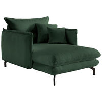 XXL-SESSEL in Cord Grün  - Schwarz/Grün, Modern, Textil/Metall (111/101/167cm) - Livetastic