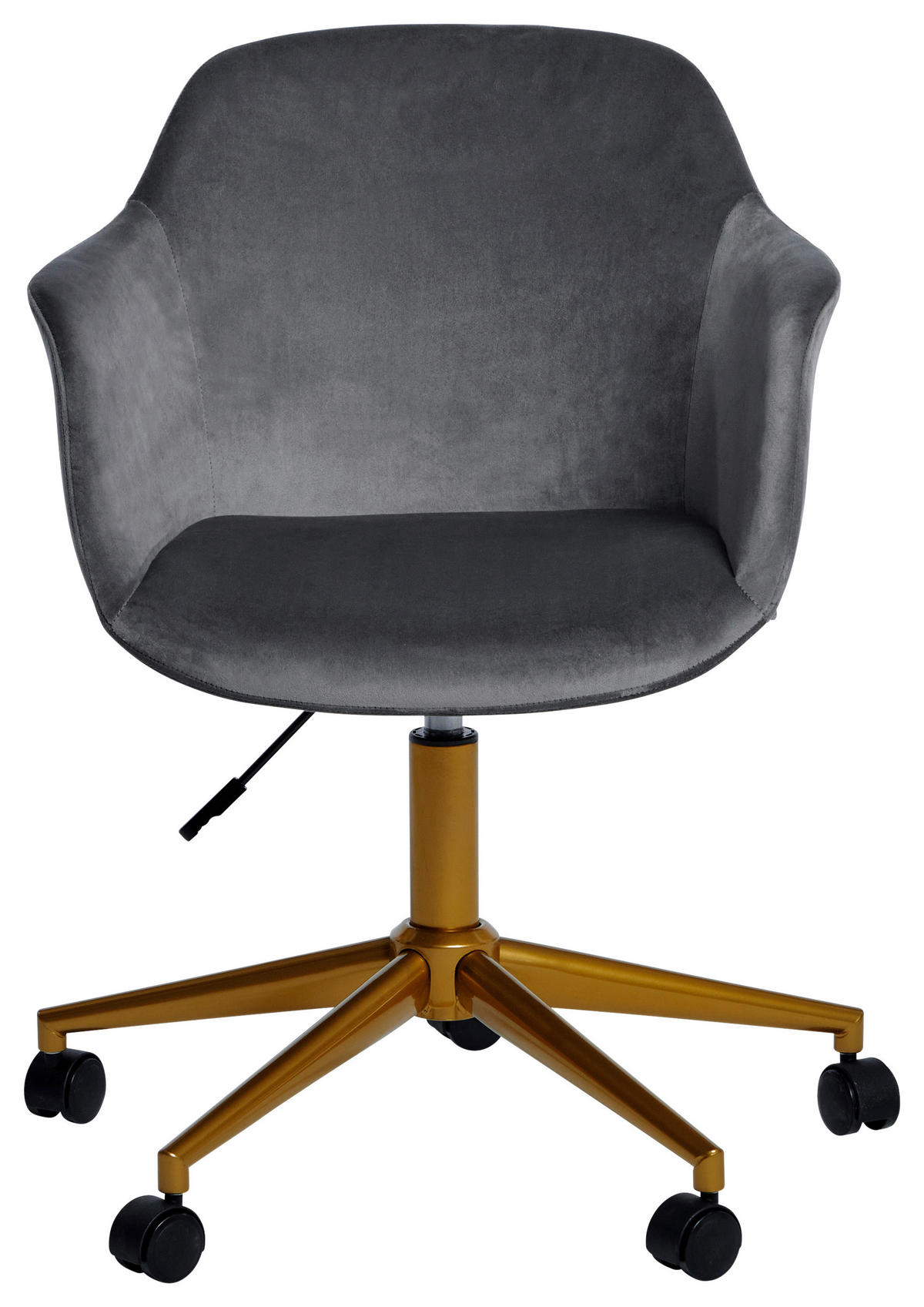 DREHSTUHL  in Samt Grau, Goldfarben  - Goldfarben/Grau, Modern, Kunststoff/Textil (56,5/59/78-87cm) - Livetastic