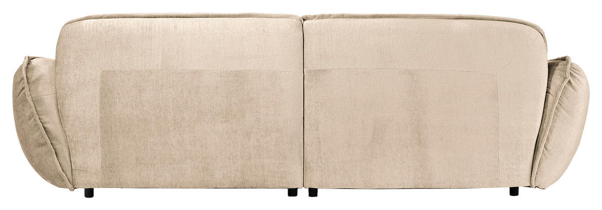 BIGSOFA in Chenille Creme  - Creme/Schwarz, Modern, Kunststoff/Textil (285/87/184cm) - Trendmanufaktur