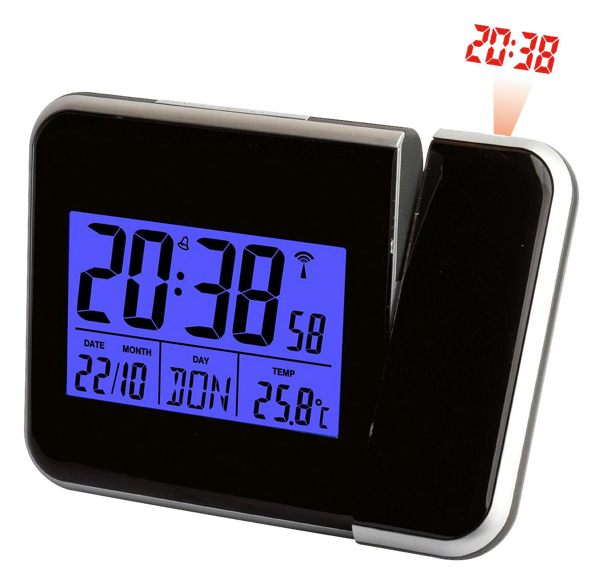 FUNKWECKER Mebus Schwarz 15/11/6 cm  - Schwarz, KONVENTIONELL, Kunststoff (15/11/6cm)